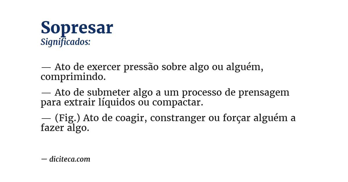 Significado de sopresar