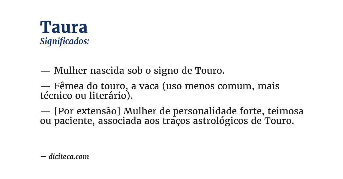Significado de taura