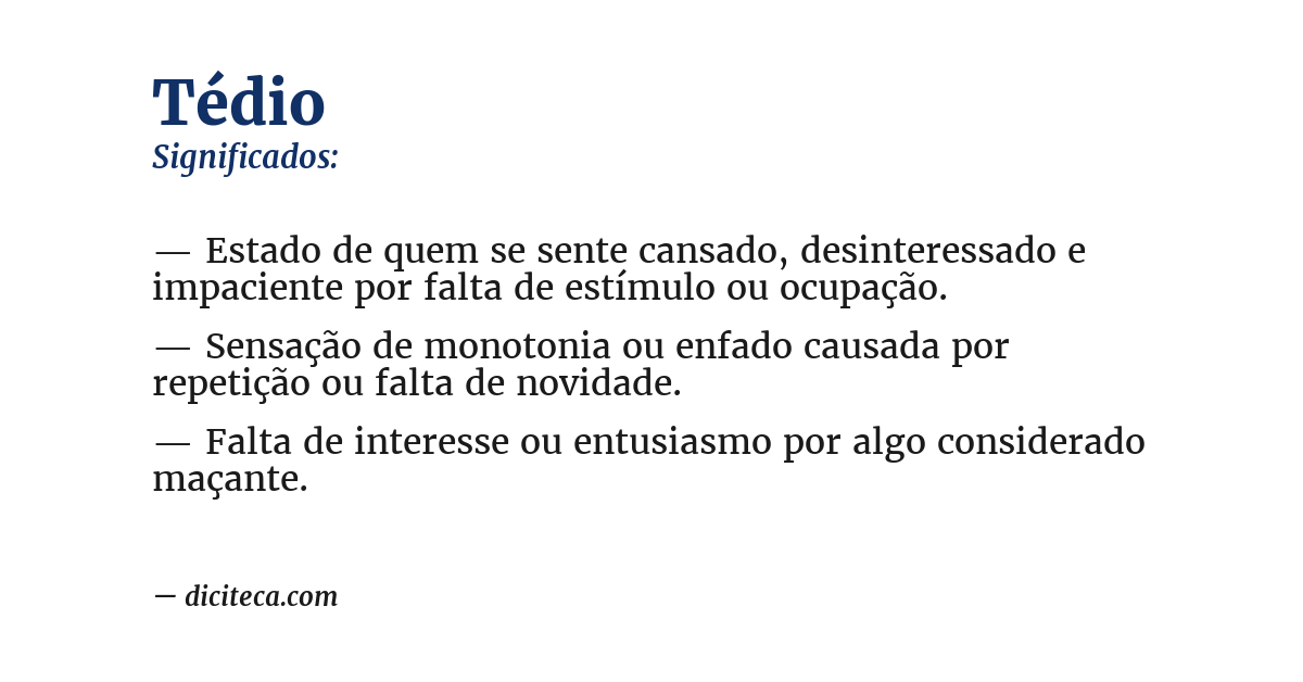 Significado de tédio