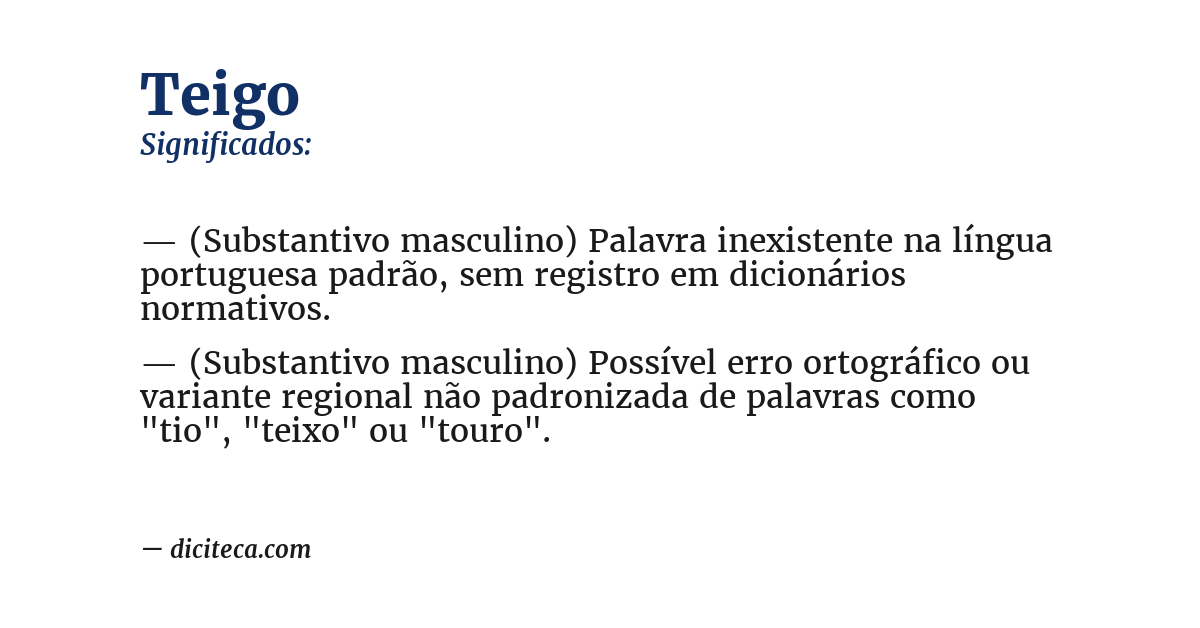 Significado de teigo