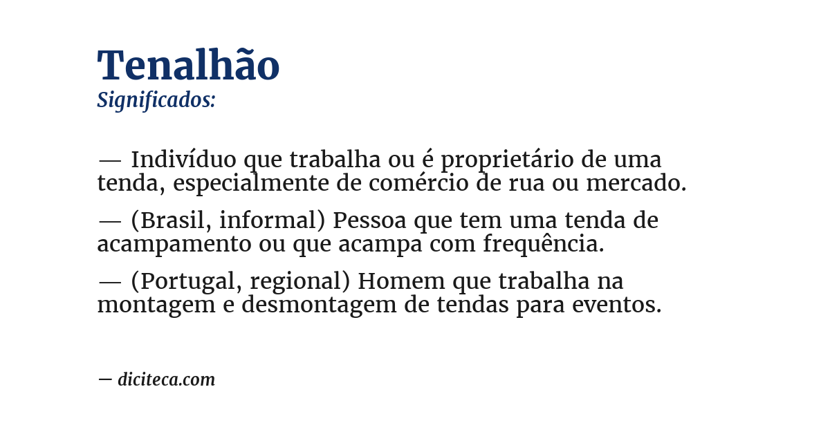 Significado de tenalhão