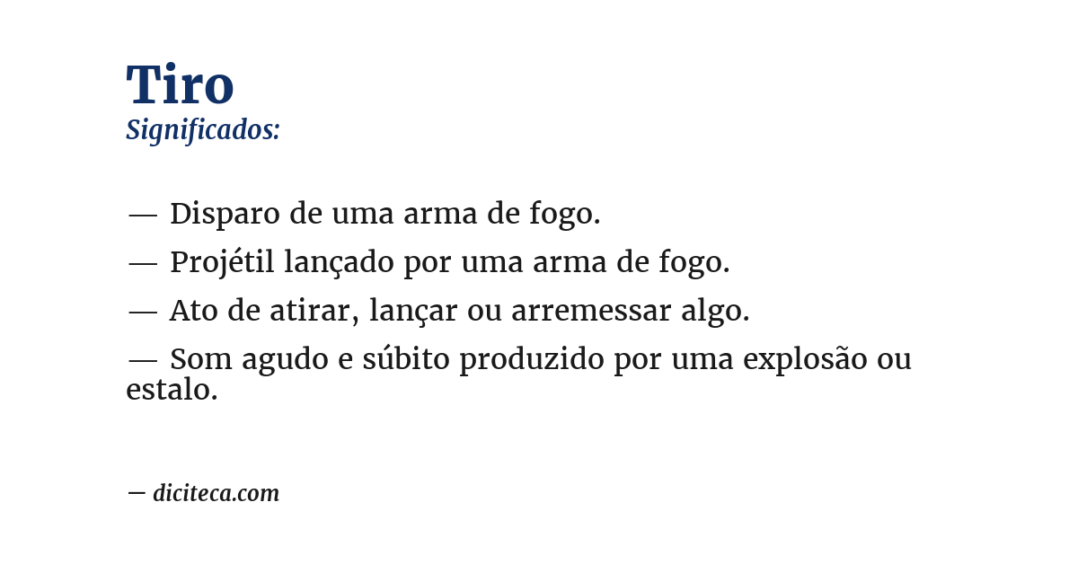 Significado de tiro