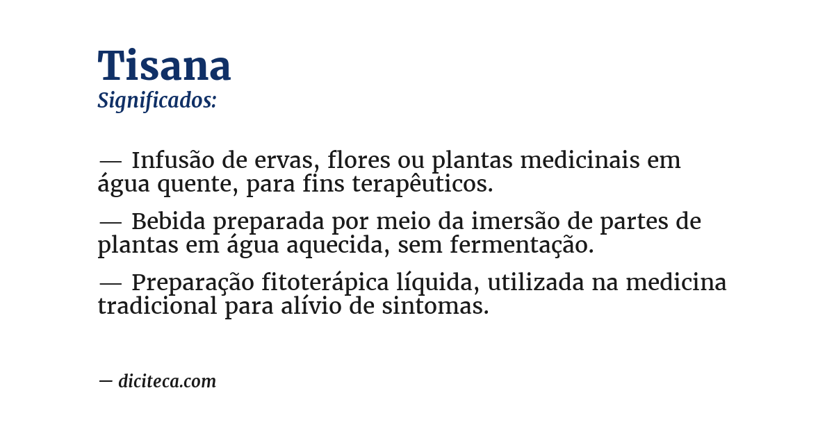 Significado de tisana