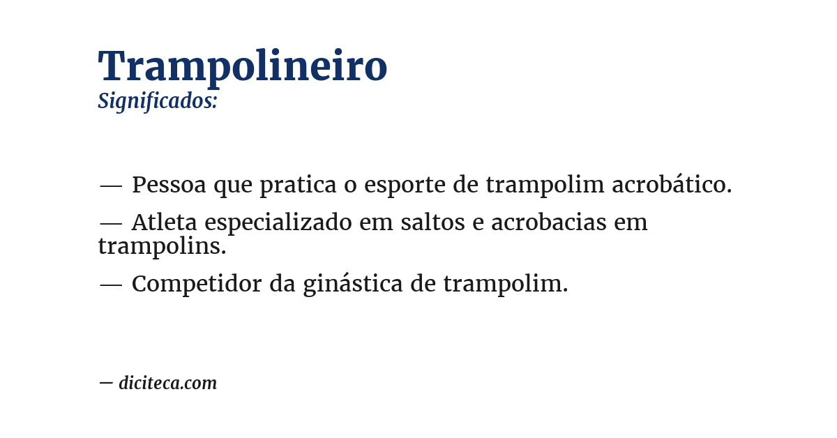 Significado de trampolineiro