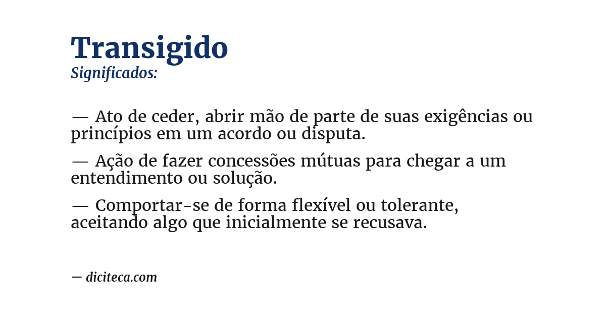 Significado de transigido