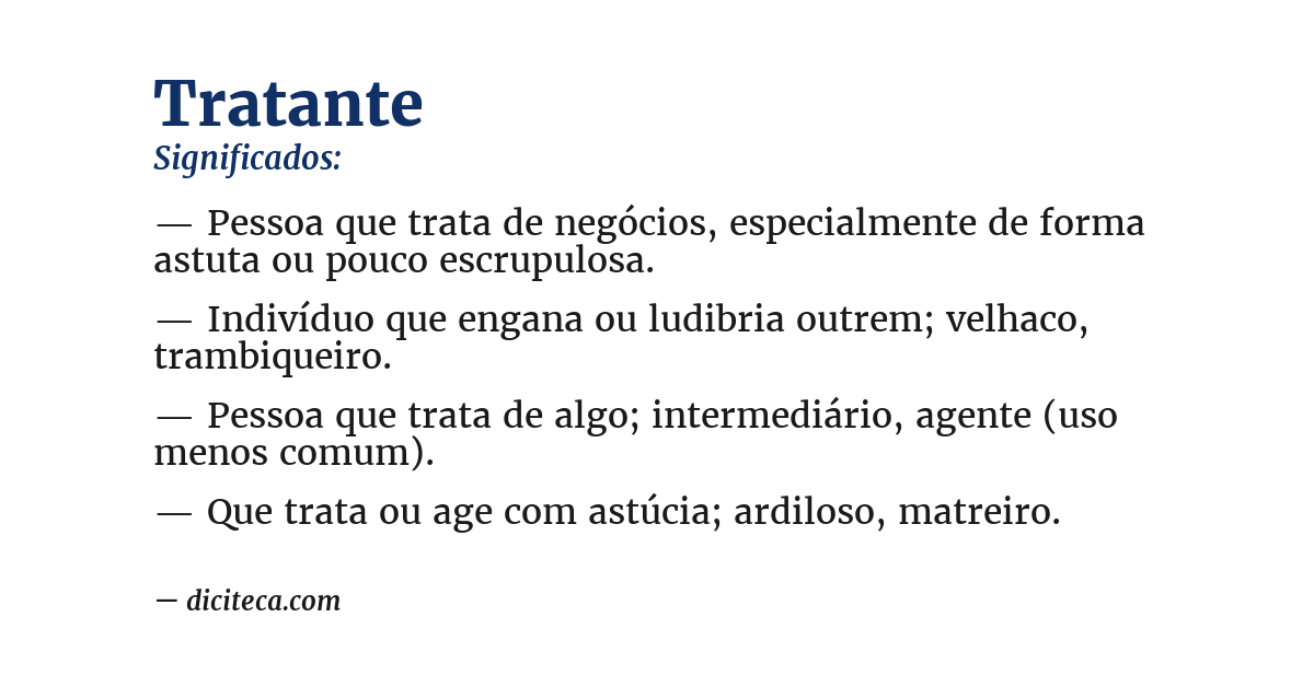 Significado de tratante