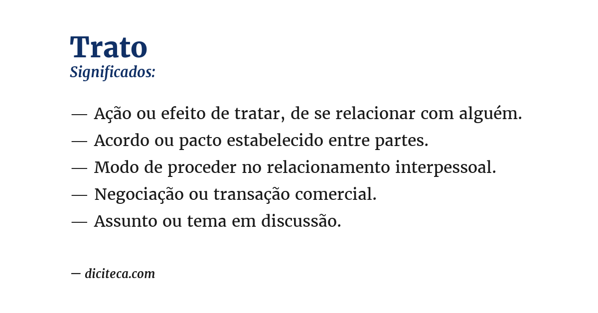 Significado de trato