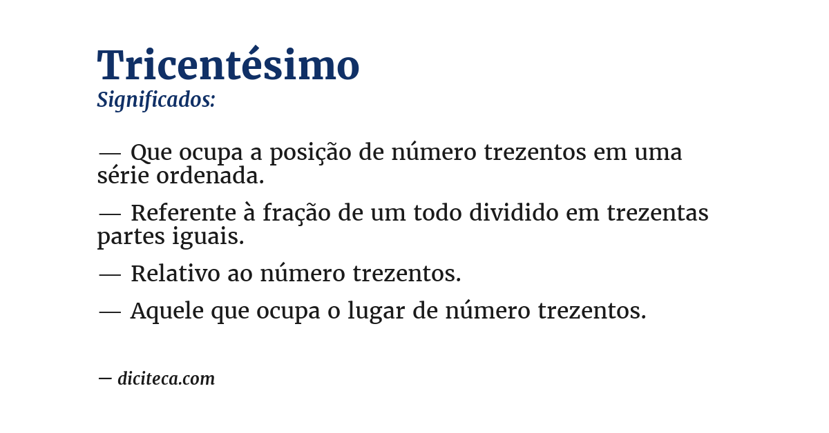 Significado de tricentésimo