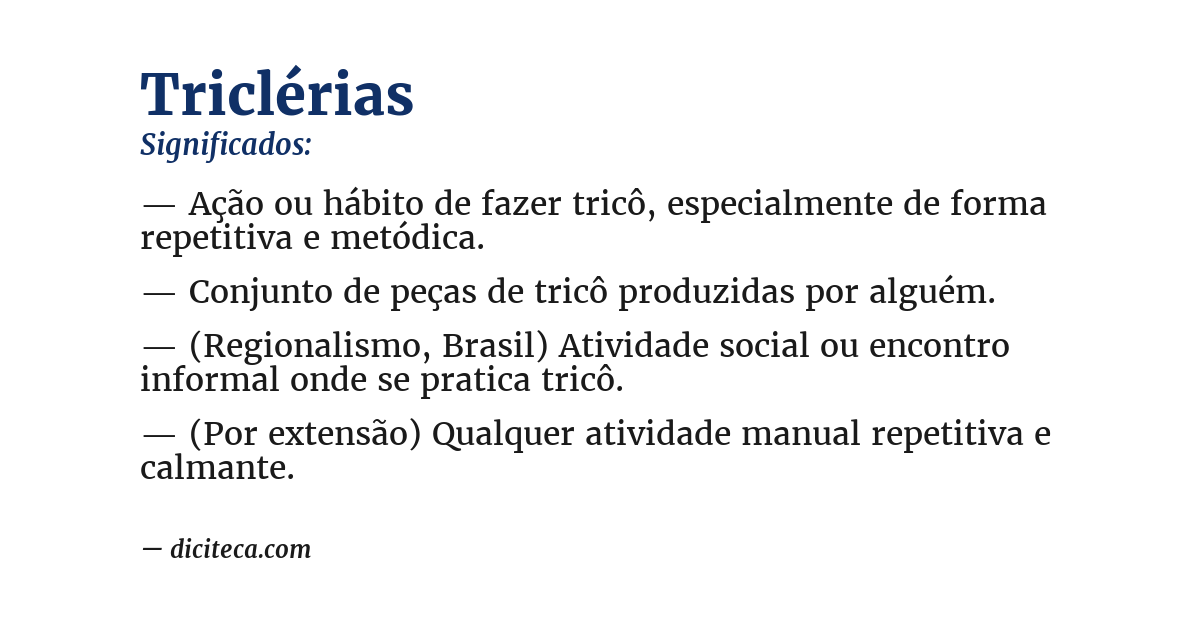 Significado de triclérias
