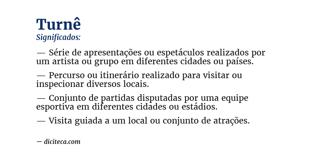Significado de turnê