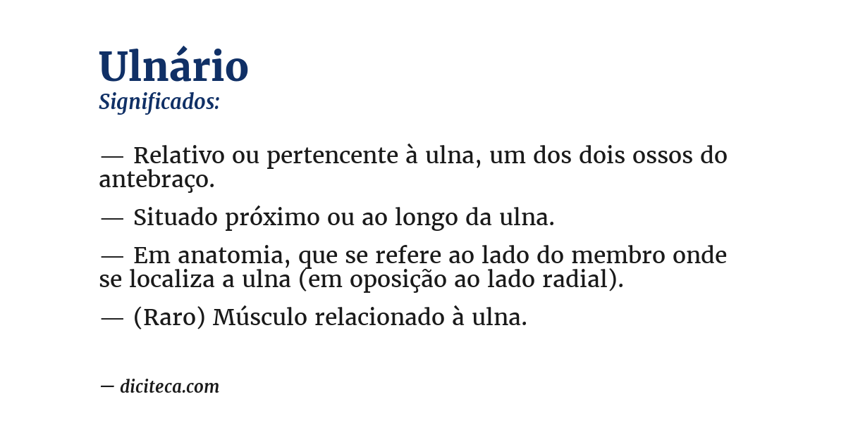 Significado de ulnário