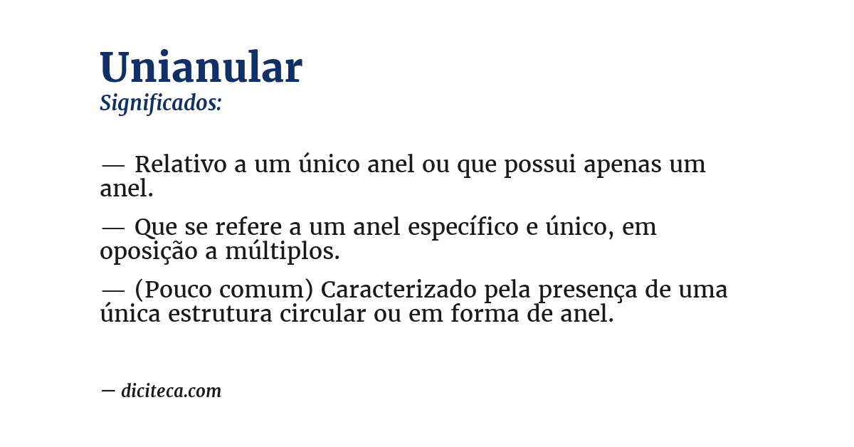 Significado de unianular