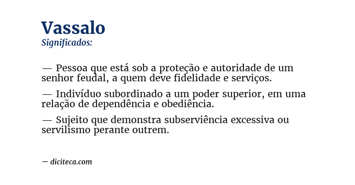 Significado de vassalo