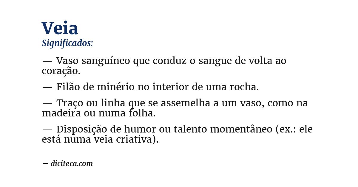 Significado de veia