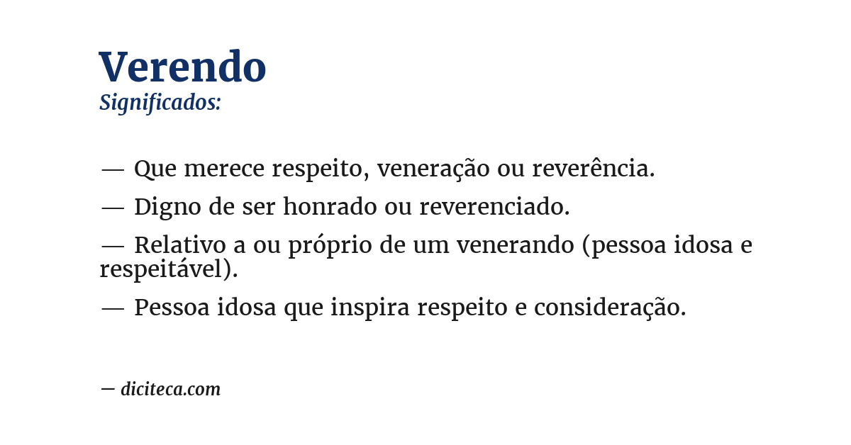 Significado de verendo