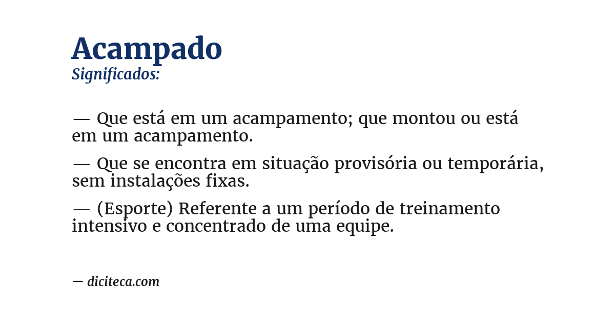 Significado de acampado