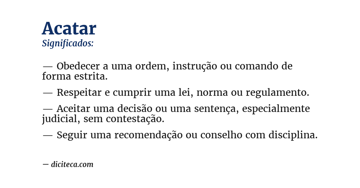 Significado de acatar