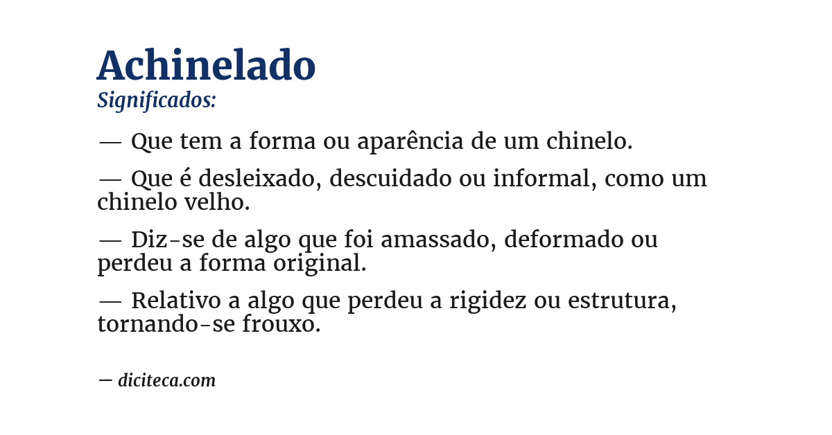 Significado de achinelado