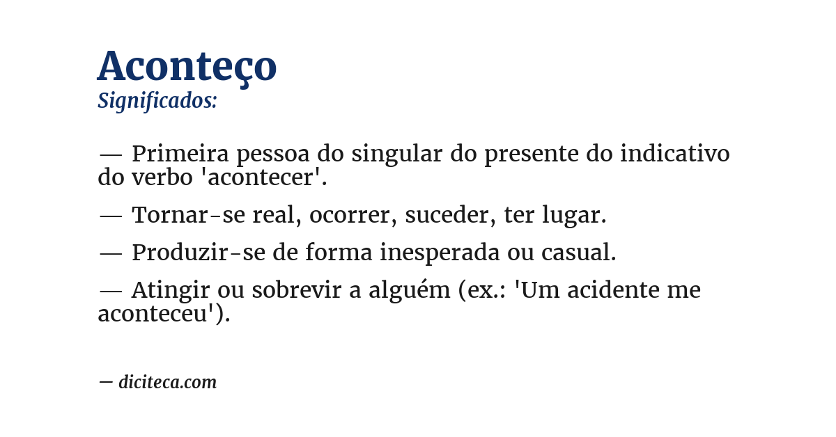 Significado de aconteço