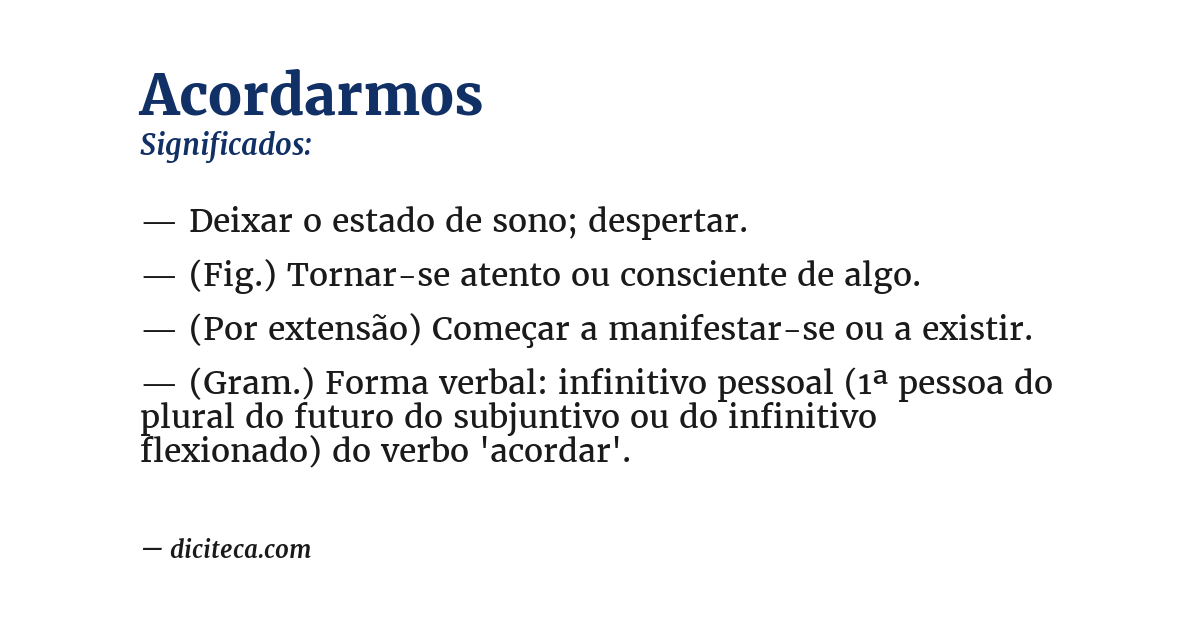 Significado de acordarmos