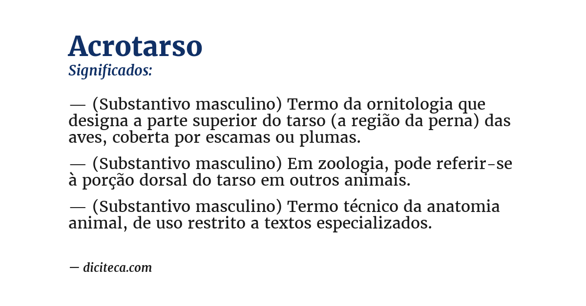 Significado de acrotarso