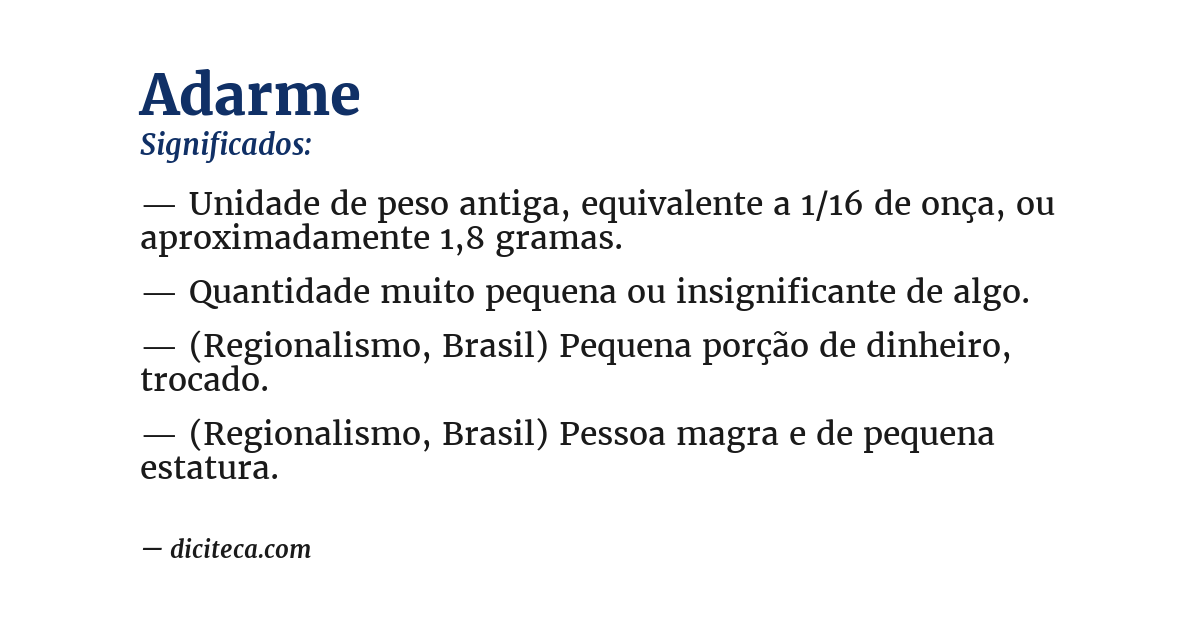 Significado de adarme