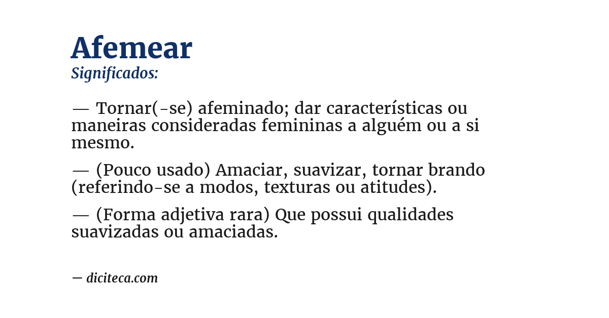 Significado de afemear
