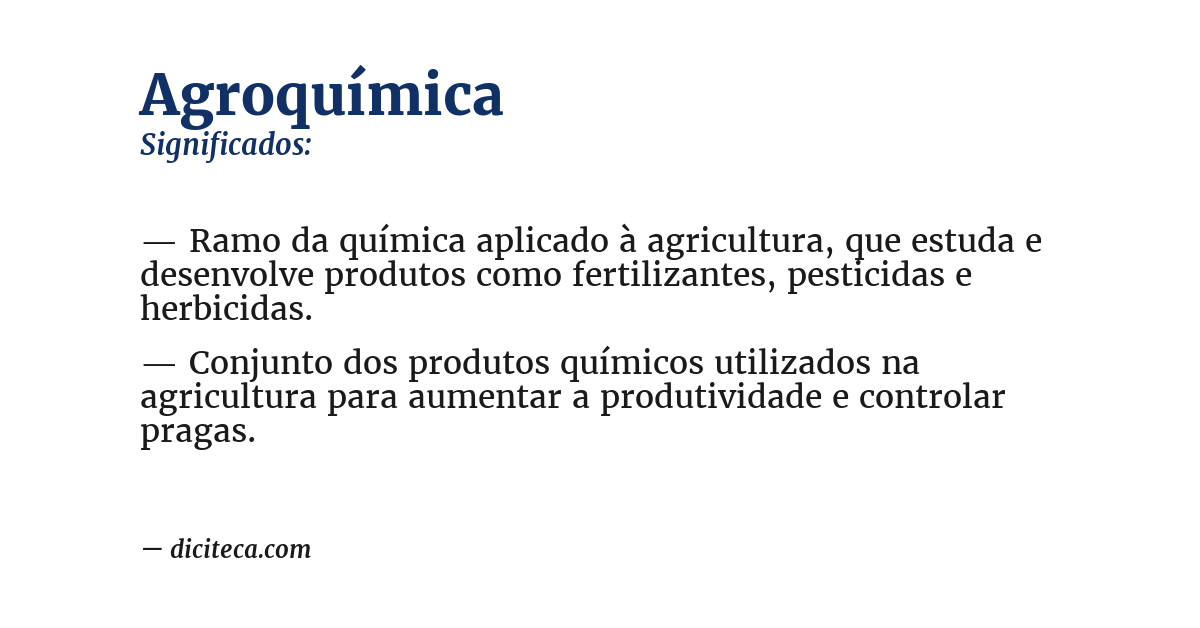 Significado de agroquímica