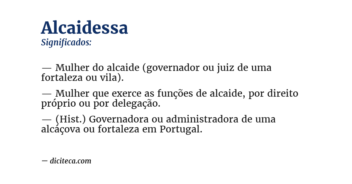 Significado de alcaidessa