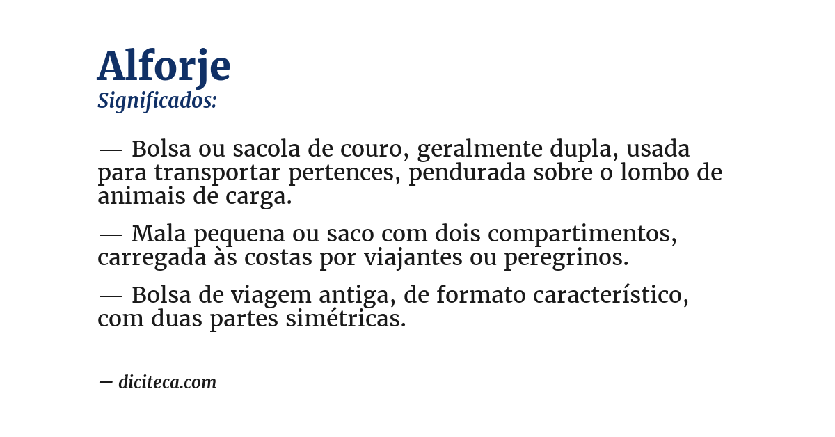 Significado de alforje