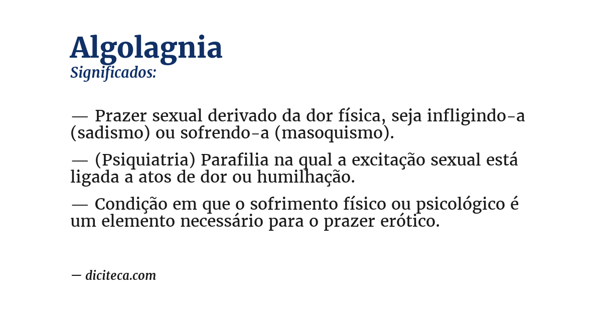 Significado de algolagnia