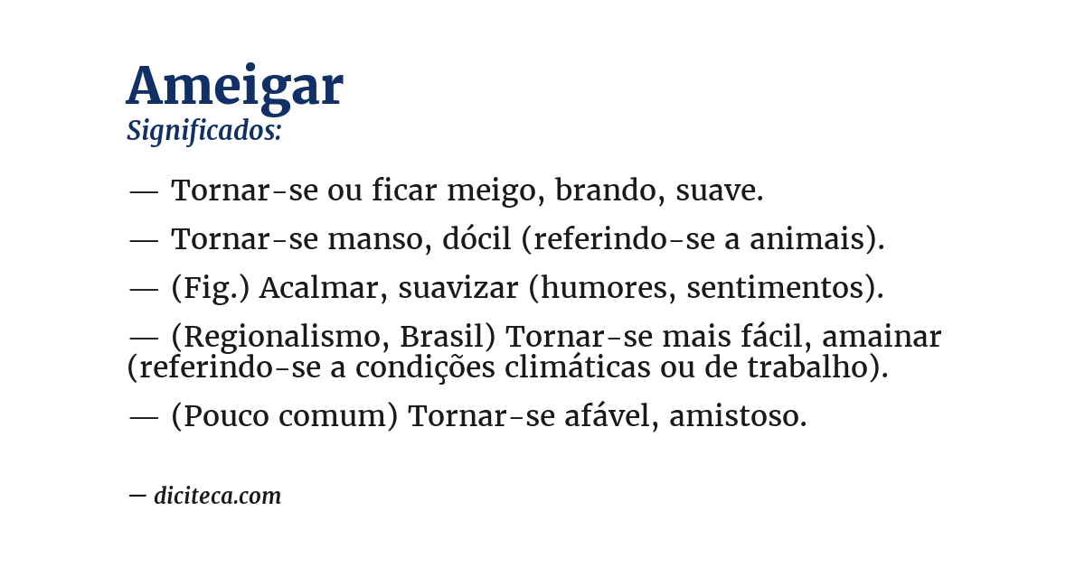 Significado de ameigar