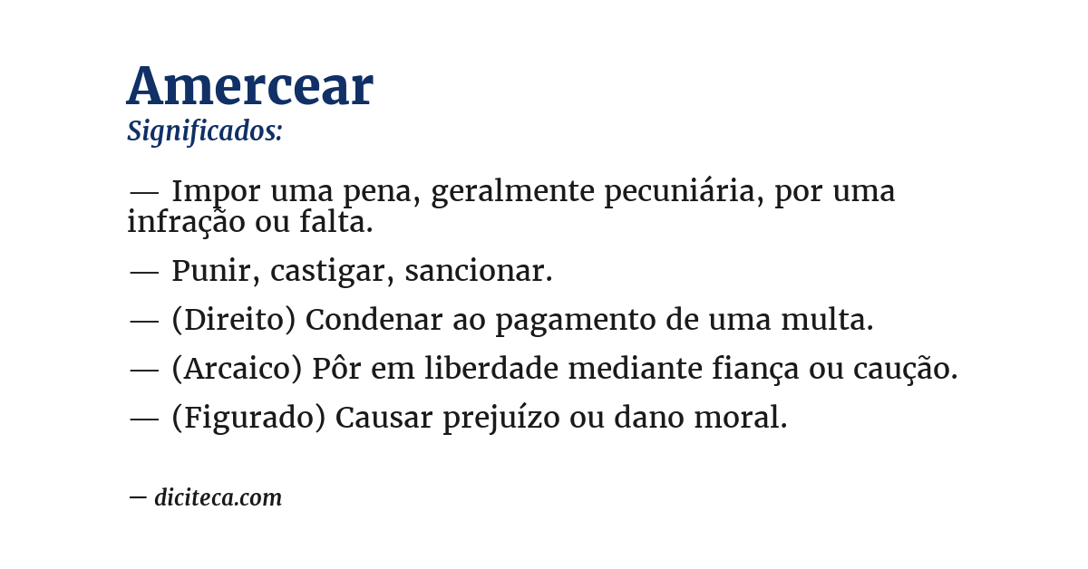Significado de amercear