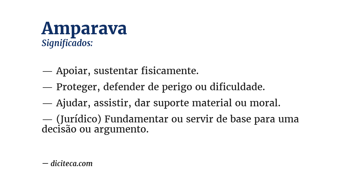 Significado de amparava