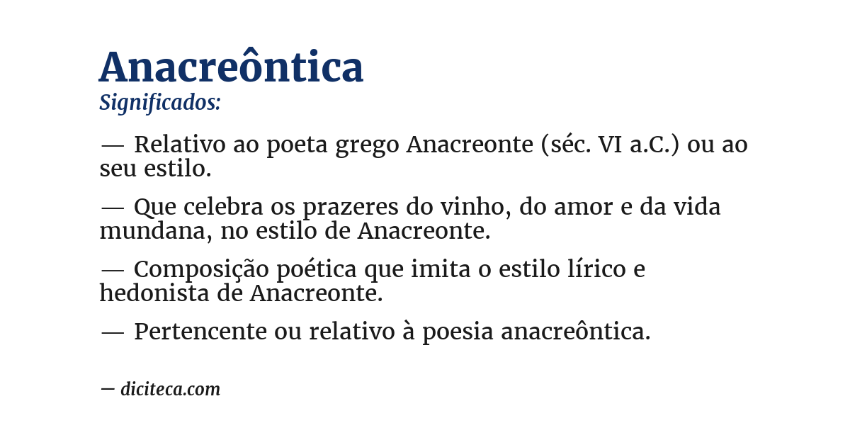 Significado de anacreôntica