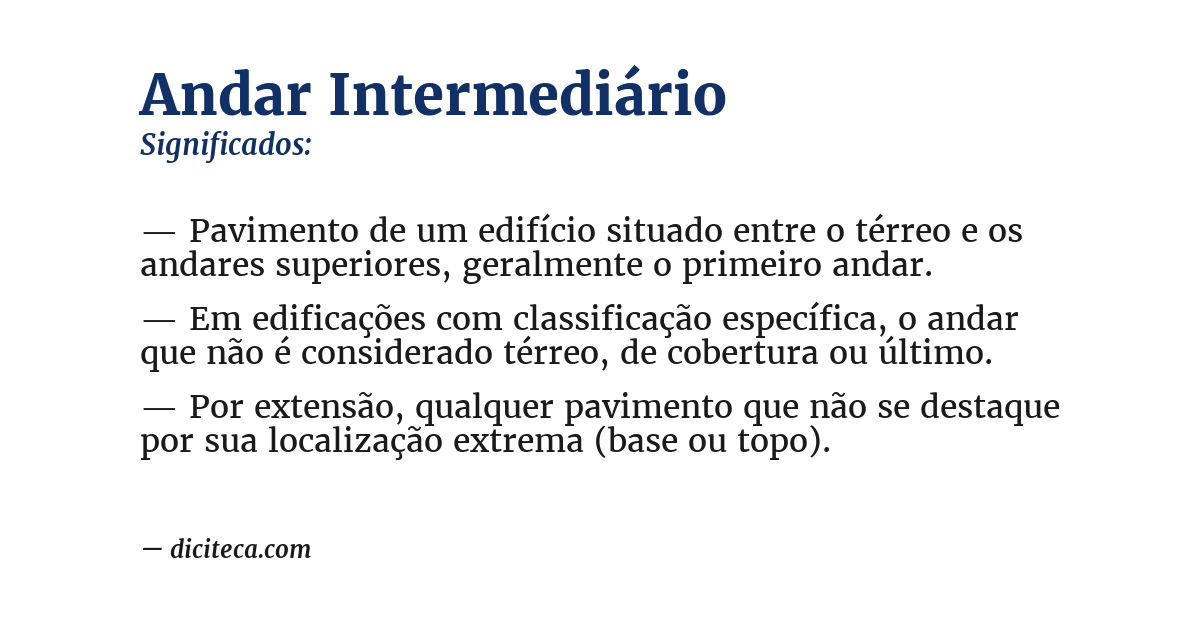 Significado de andar intermediário