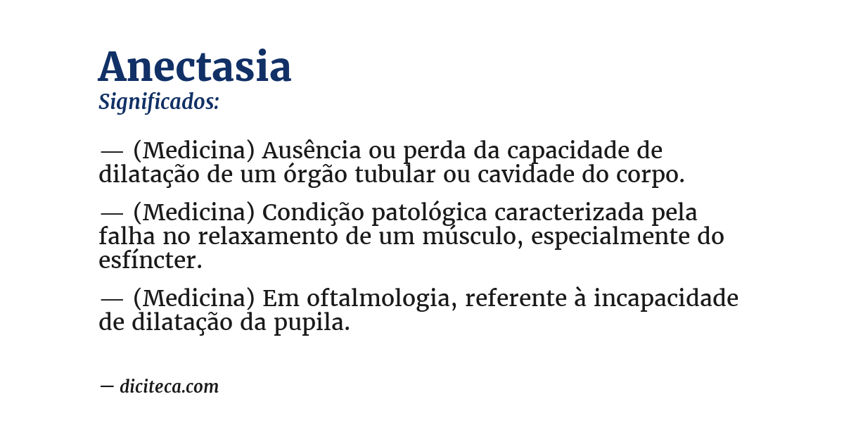 Significado de anectasia