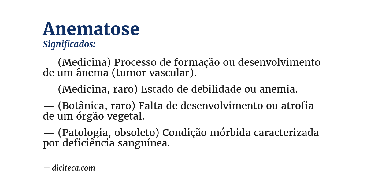 Significado de anematose