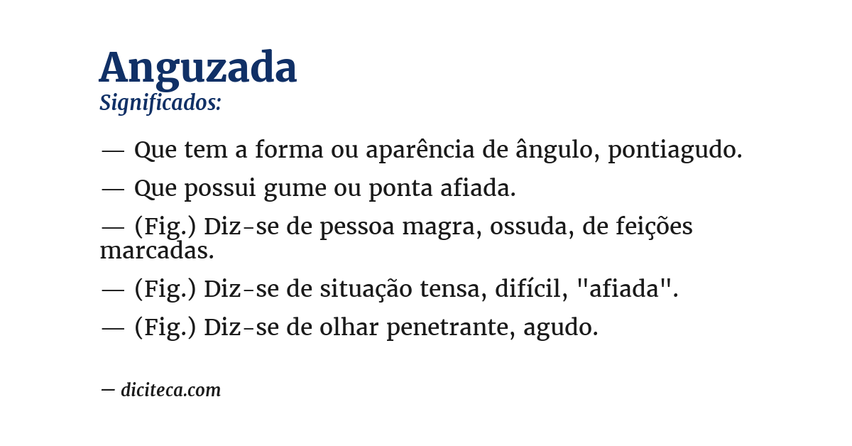 Significado de anguzada