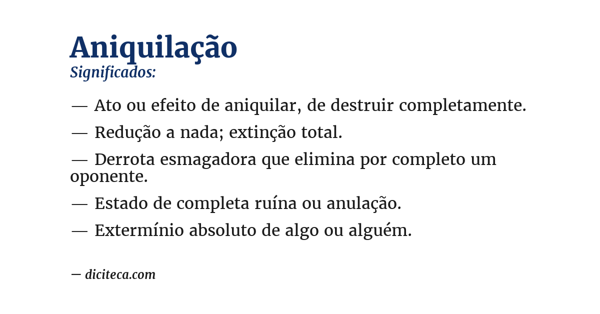 Significado de aniquilação