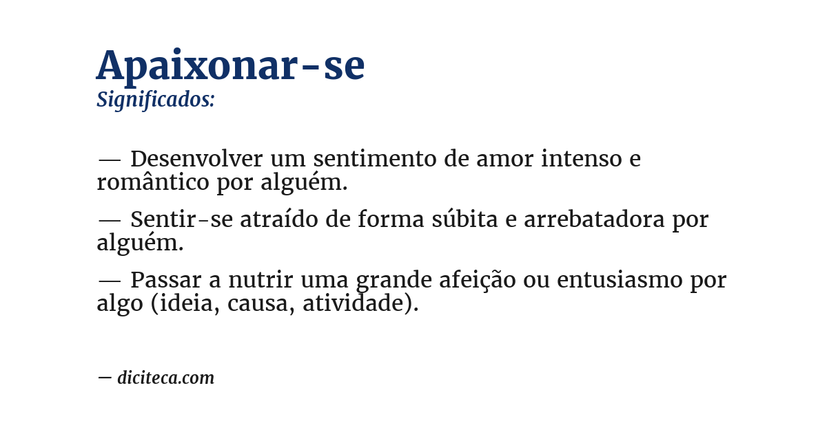 Significado de apaixonar-se