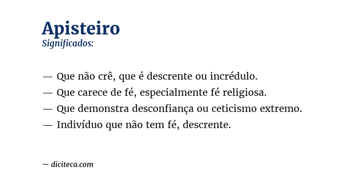 Significado de apisteiro