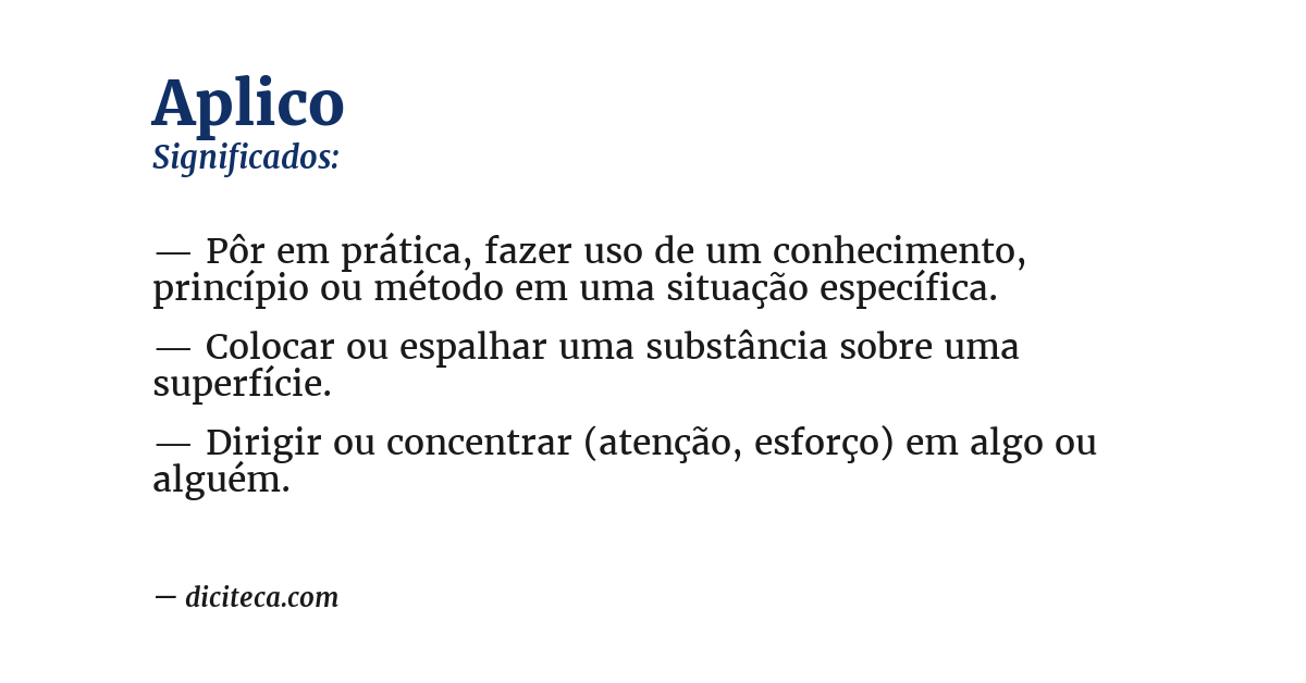 Significado de aplico