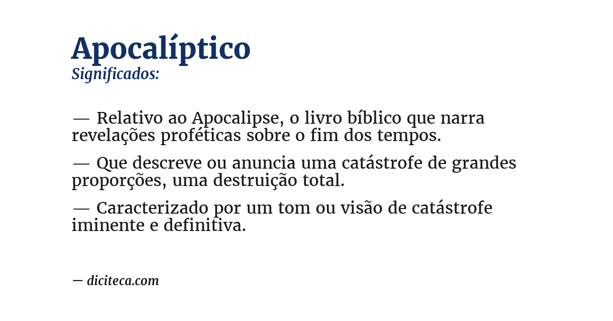 Significado de apocalíptico