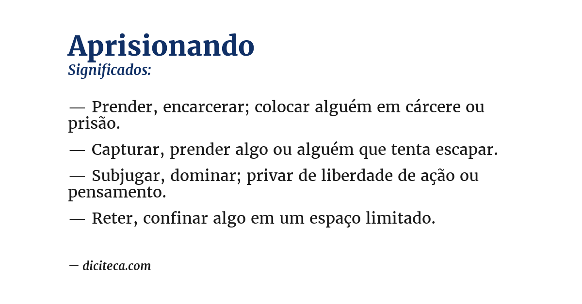 Significado de aprisionando