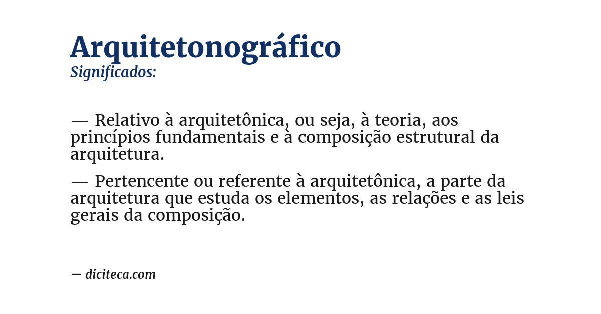 Significado de arquitetonográfico