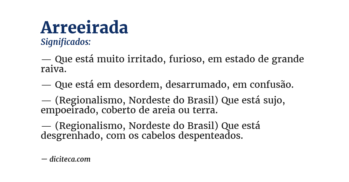 Significado de arreeirada