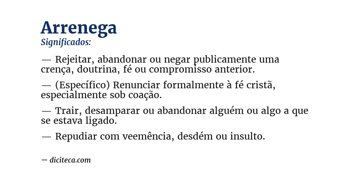 Significado de arrenega