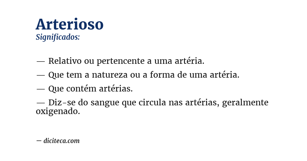 Significado de arterioso