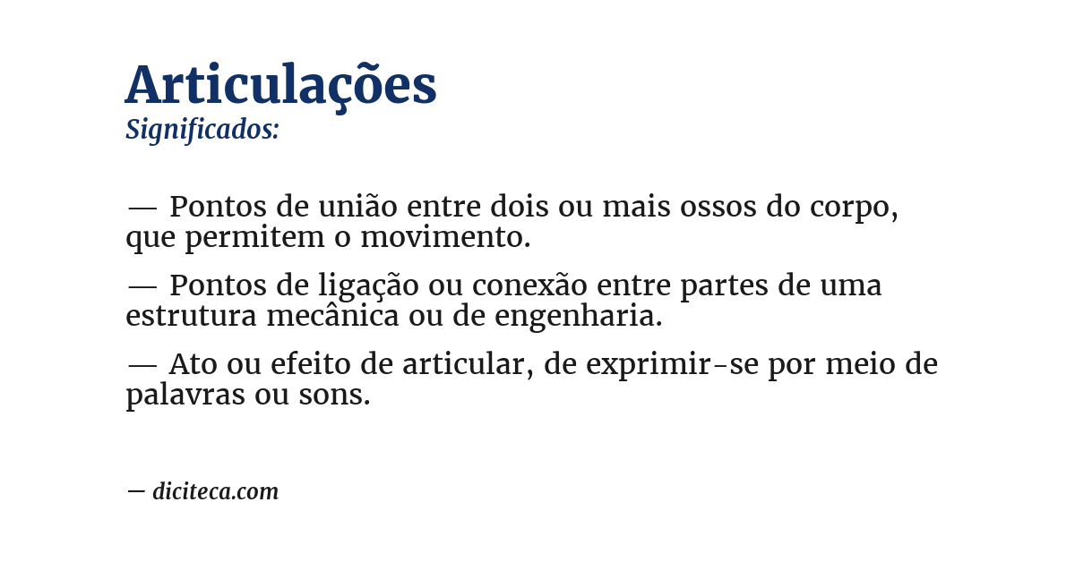 Significado de articulações